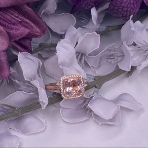3ct morganite, diamond & rose gold engagement ring